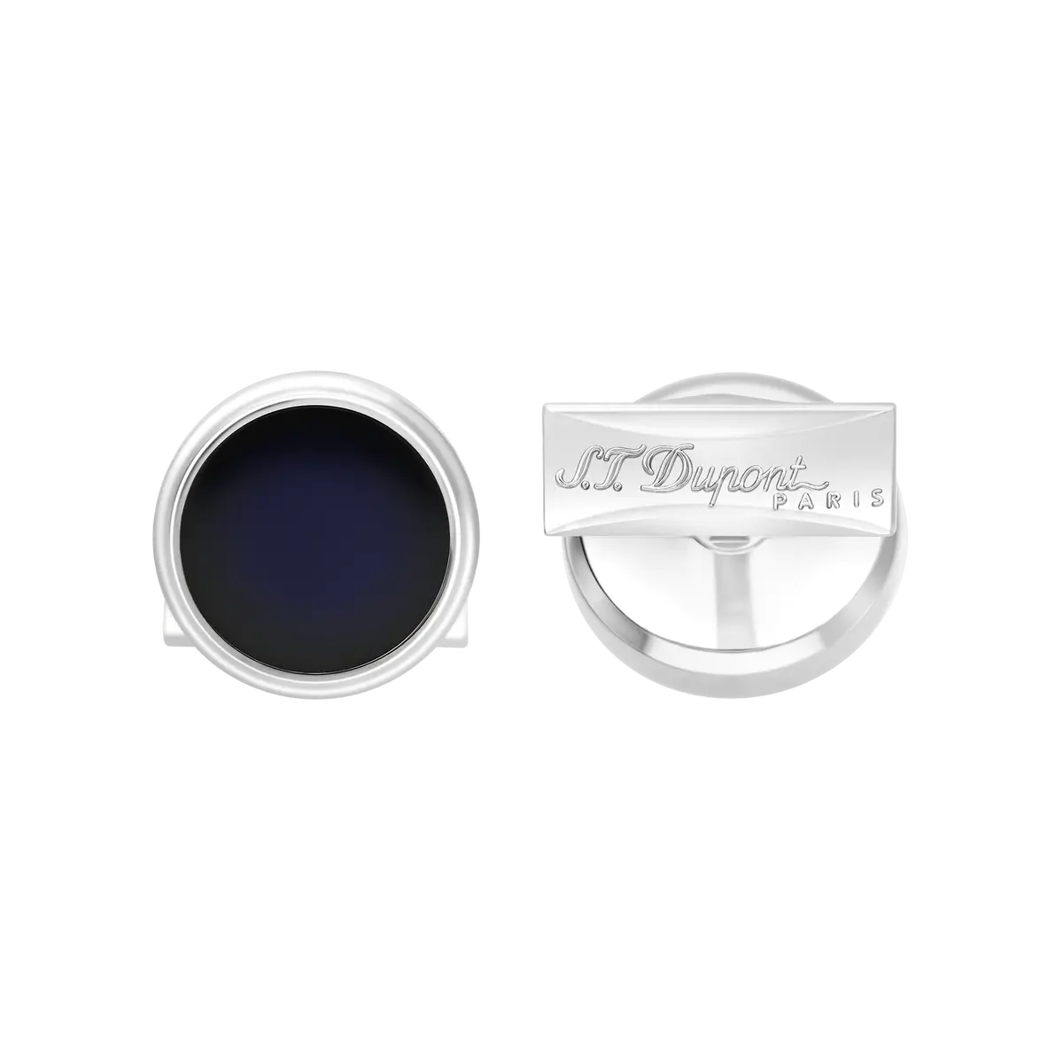 St Dupont Accessories Manschettenknopf Cufflinks, Palladium, Ltd. Edt., Blau 1