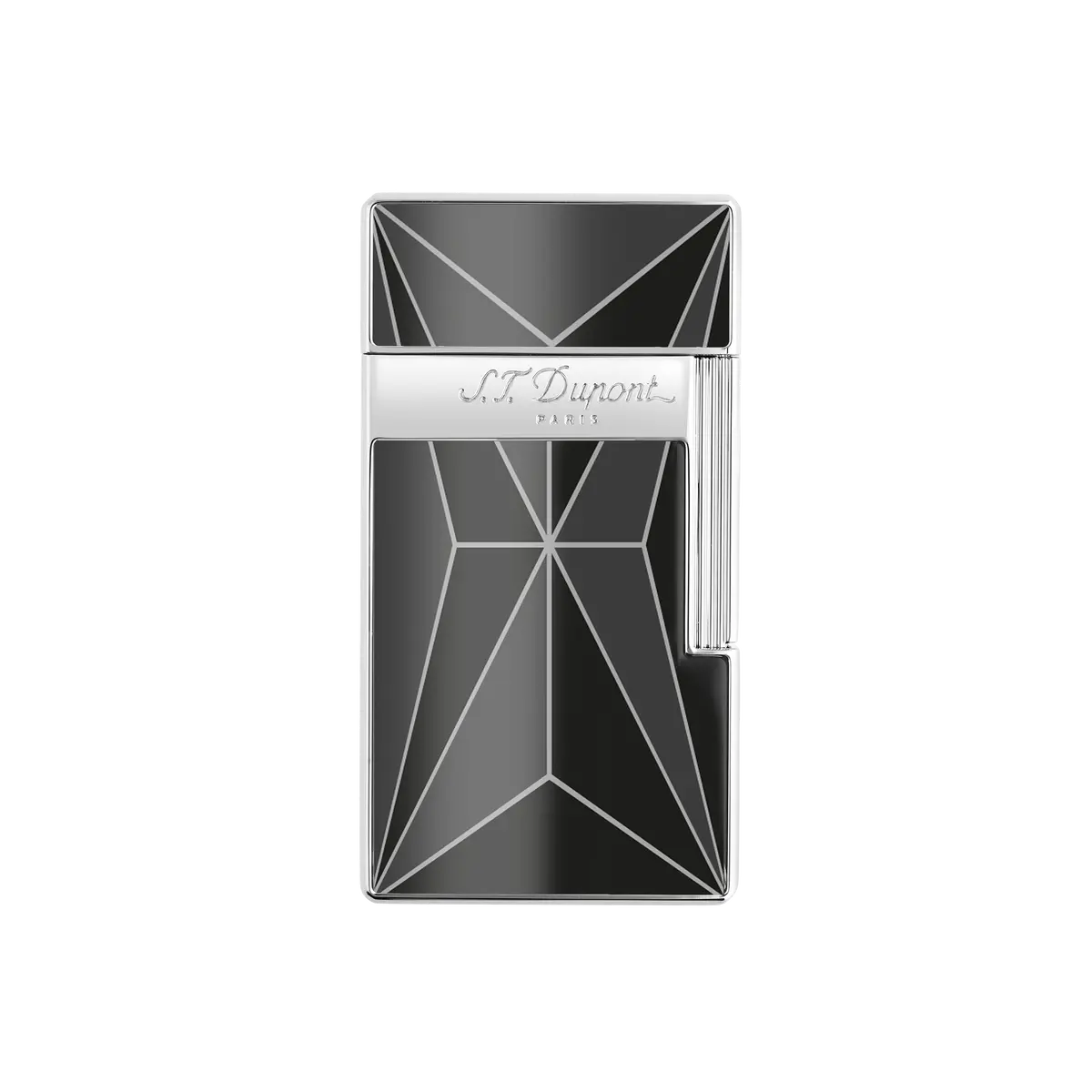 St Dupont Feuerzeug Biggy Fire X, Palladium, Ltd. Edt., Schwarz 1