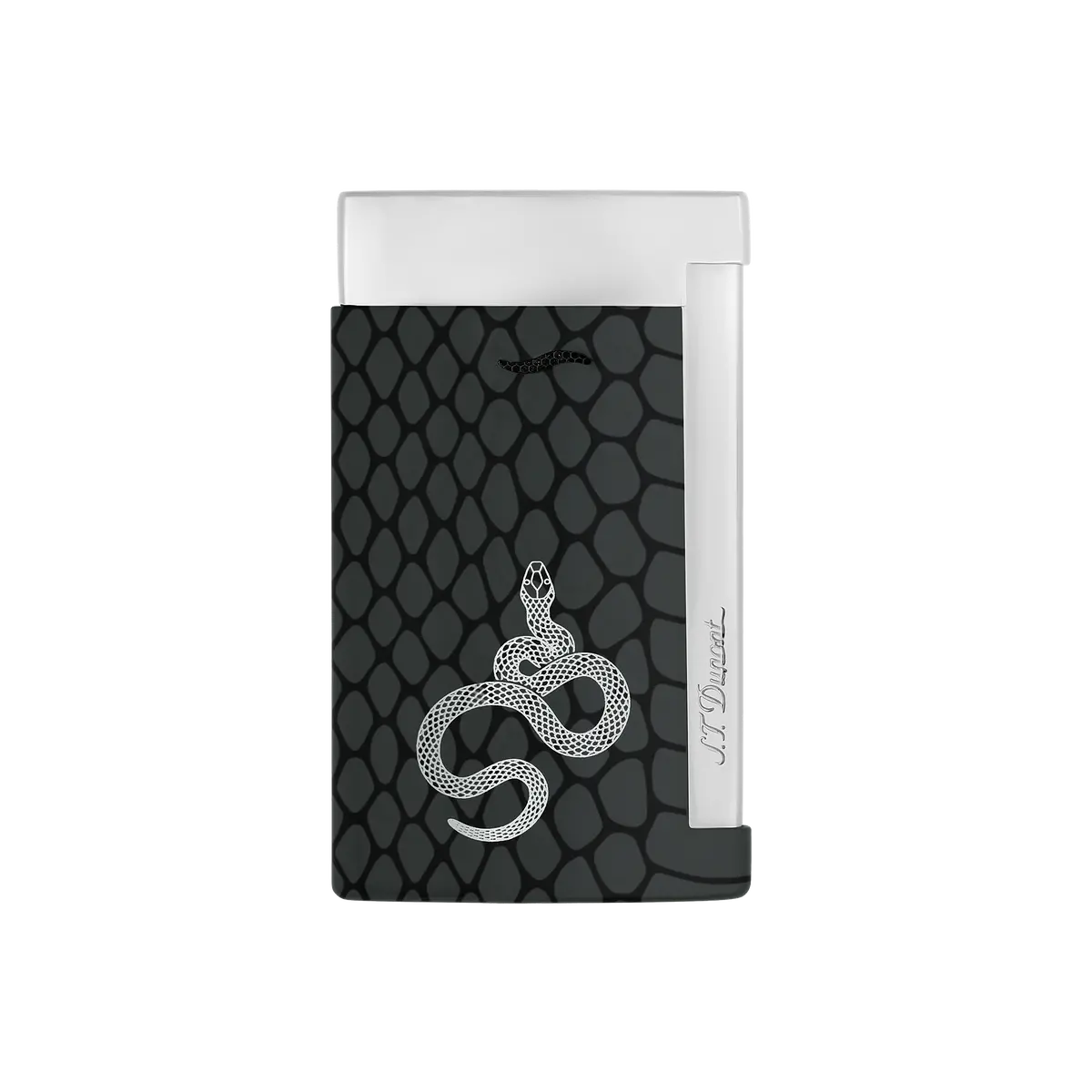 St Dupont Feuerzeug Slim 7 Snake, Chrom, Schwarz 1