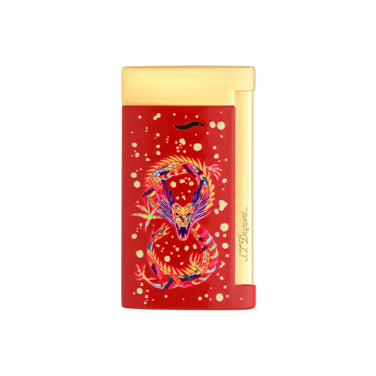 St Dupont Feuerzeug Slim 7 Dragon, Ltd. Edt., Burgundy 1