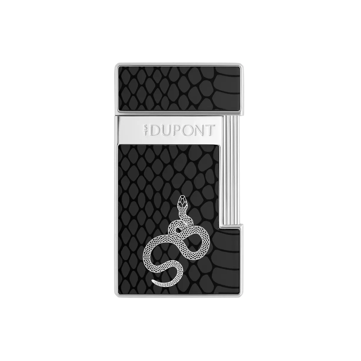 St Dupont Feuerzeug Slimmy Snake, Chrom, Schwarz 1