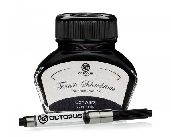 Octopus Fluids Schreibtinte Classic Schreibtinten Schwarz Mit Konverter 1