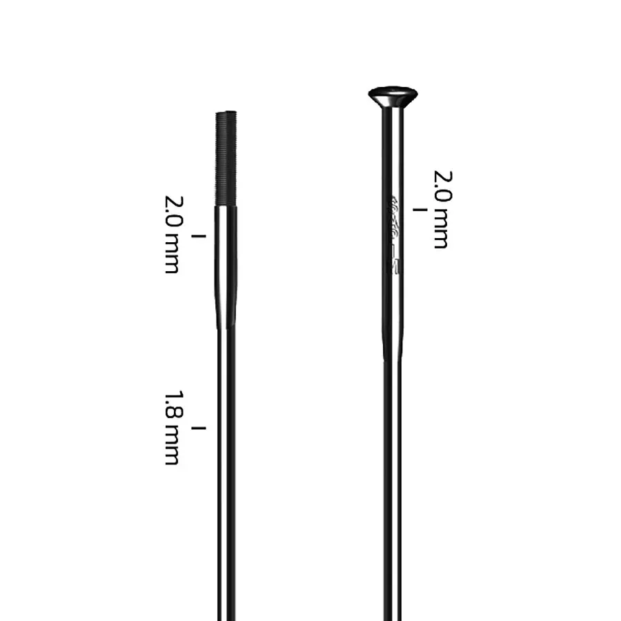 Sapim Spokes Straight Pull 2.0/1.8Mm Stainless 286Mm (Black) 1