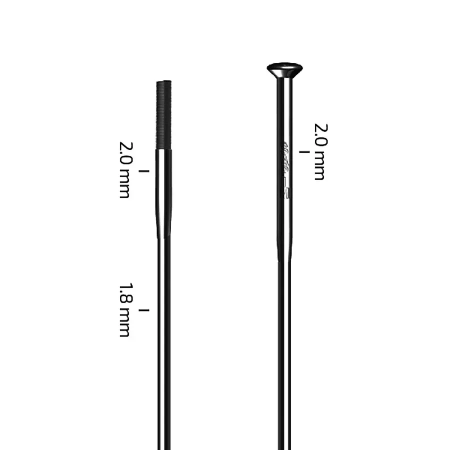 Sapim Spokes Straight Pull 2.0/1.8Mm Stainless 274Mm (Black) 1