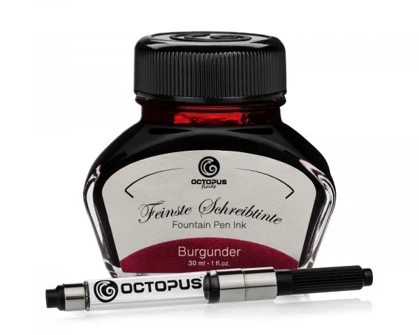 Octopus Fluids Set Aus Füllhaltertinte Und Tintenkonverter Classic Burgunder Ltd. Edt. Burgunder 1