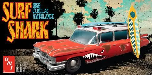 Amt 1/25 1959 Cadillac Ambulance Surf Shark Model Kit 1