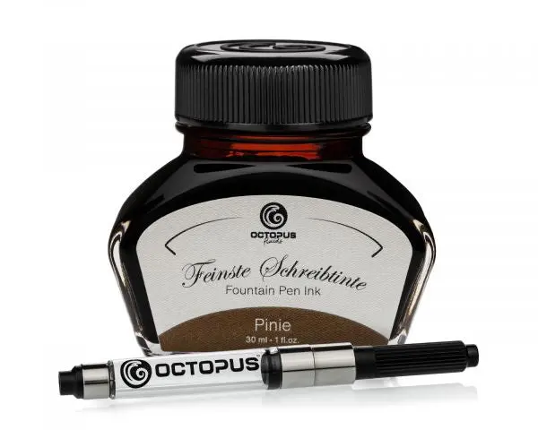 Octopus Fluids Füllhaltertinte-Set Classic Schreibtinten Pinie Braun Mit Konverter 1