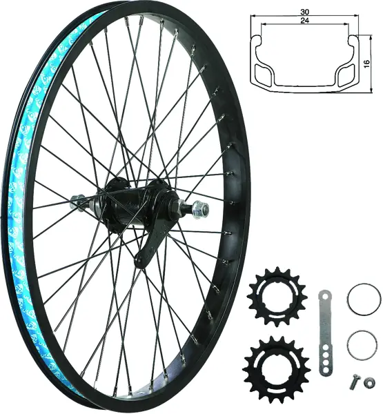 49N 20” Rear Wheel: 3-Spline Coaster (Black) 1