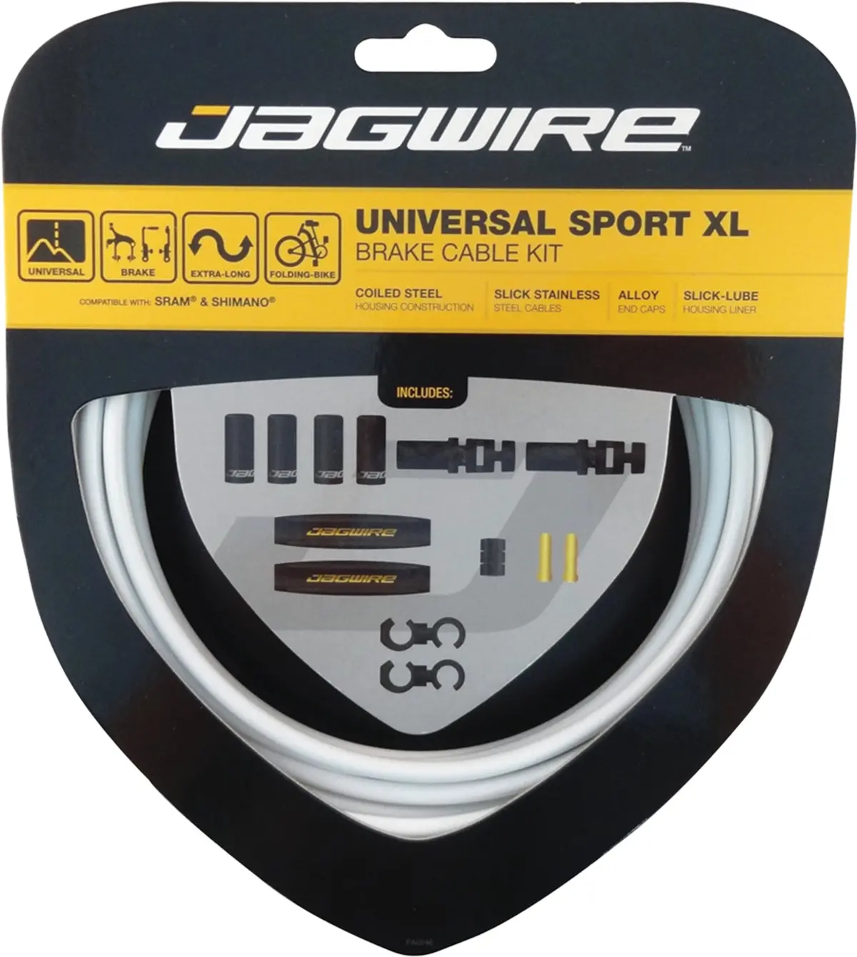 Jagwire Universal Sport Xl Brake Cable Kit (White) 1