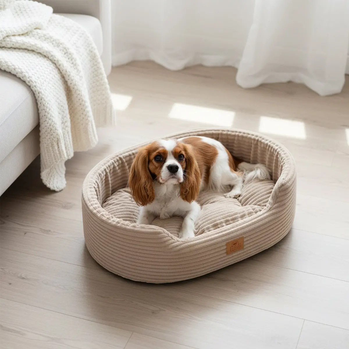 Dandy Corduroy Sofa-Bett Mit Herausnehmbarem Kissen Für Hunde Und Katzen 4