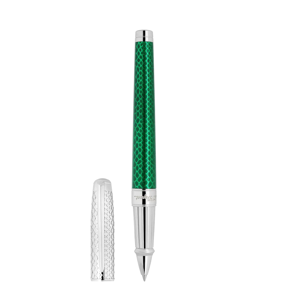 St Dupont Tintenroller Line D Eternity Snake Skin, Ltd. Edt., Grün 1