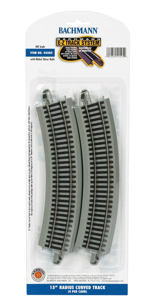 Bachmann Ho Scale 18” Radius Curved Track (4) 1