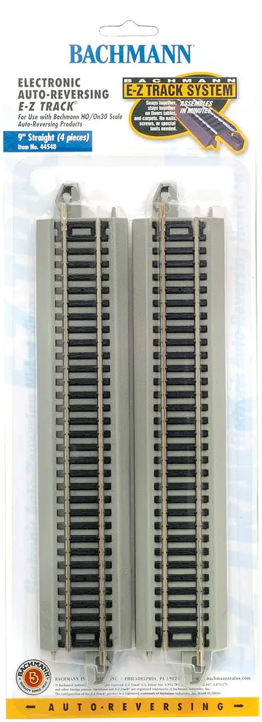 Bachmann Ho Scale Nickel Silver 9” Straight Ez Track (4) 1