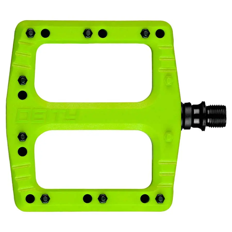Deity Deftrap Platform Pedals Cr-Mo: 9/16” (Green) 1