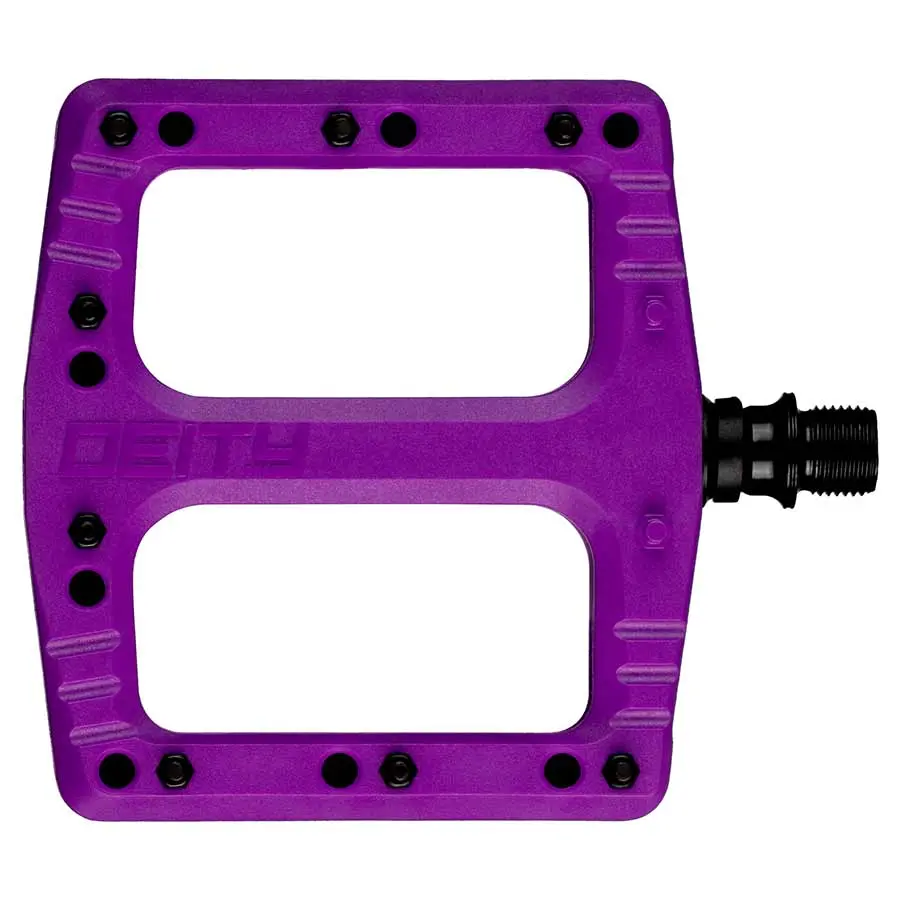 Deity Deftrap Platform Pedals Cr-Mo: 9/16” (Purple) 1