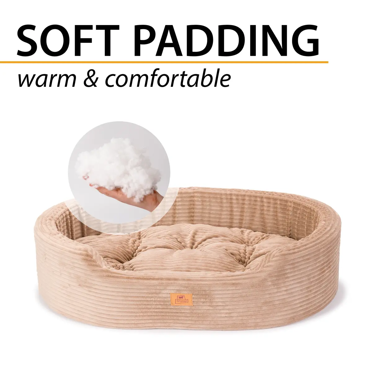 Dandy Corduroy Sofa-Bett Mit Herausnehmbarem Kissen Für Hunde Und Katzen 5