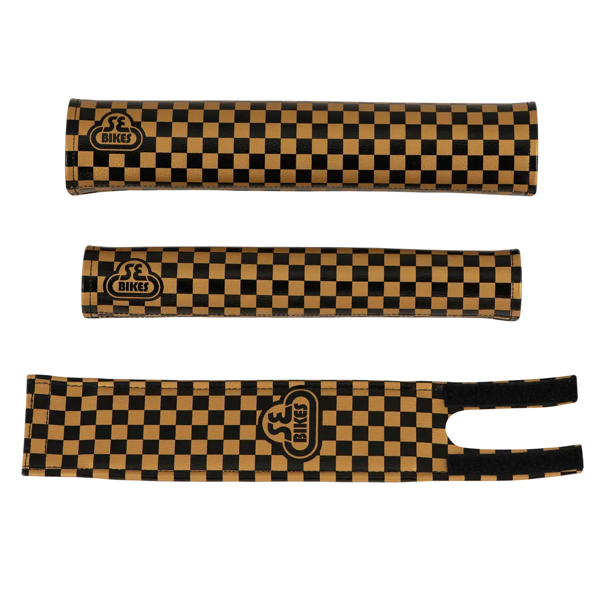 Se Bikes Checkerboard Padset (Black/ Gold) 1