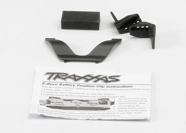Traxxas Retainer Clip, Battery (1)/ Front Clip (1) /Rear Clip (1)/ Foam Spacer 1