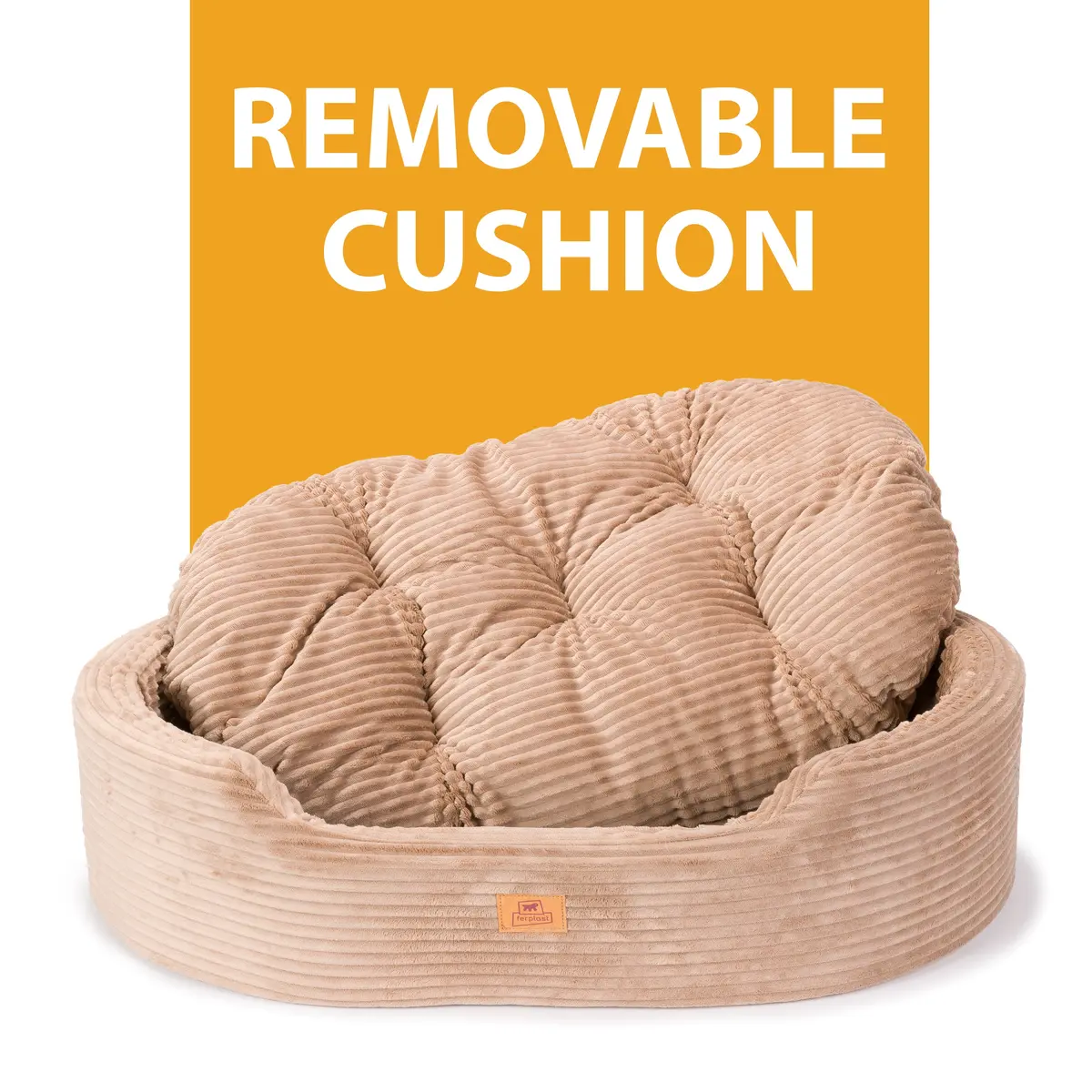 Dandy Corduroy Sofa-Bett Mit Herausnehmbarem Kissen Für Hunde Und Katzen 7