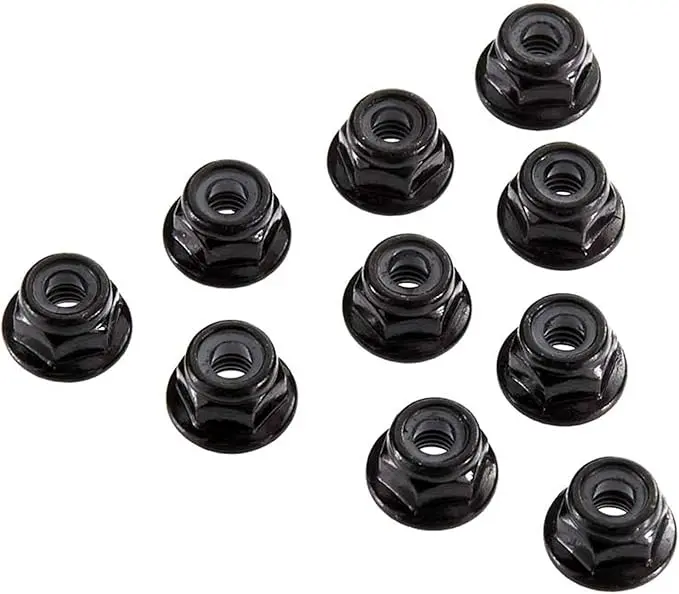 Axial Serrated Nylon Lock Nuts: M4 (Black) 1