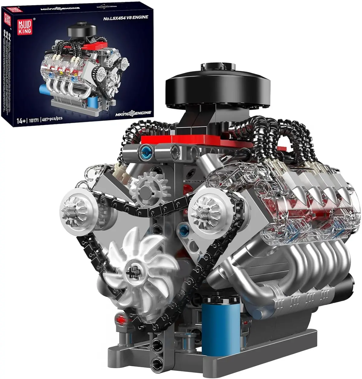 Mould King 10171 V8 Engine Model Kit - 487 Pcs 1