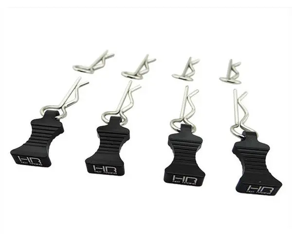 Hot Racing 1/10 Aluminum Ez Pull Body Clips: Black 1