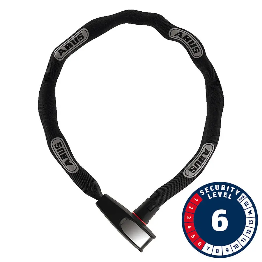 Abus 6806K Catena Reflective, Chain Lock, Key, 6Mm, 110Cm,, Black Reflective 1