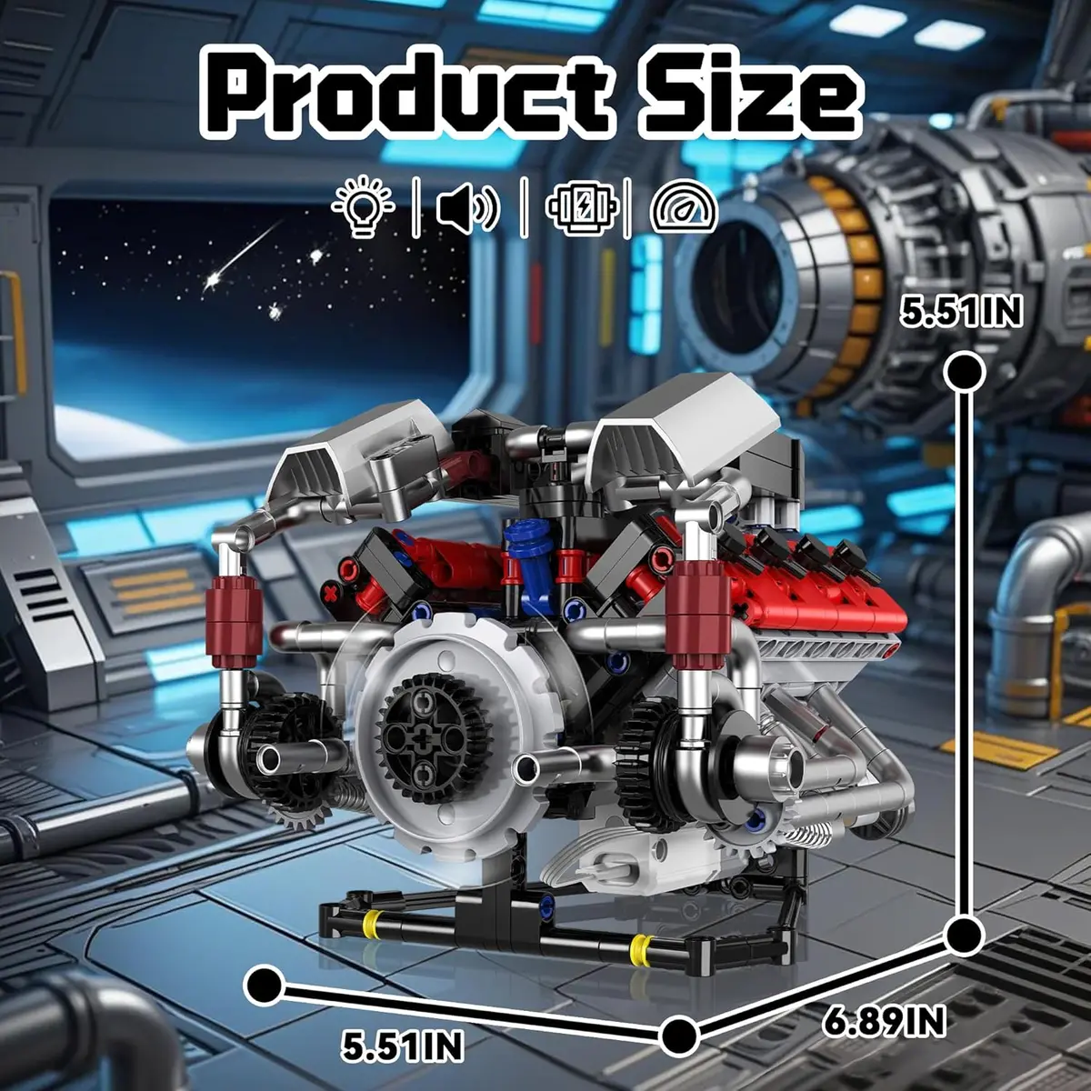Mini V8 Engine Kit That Works With Motor 700 Pcs 1