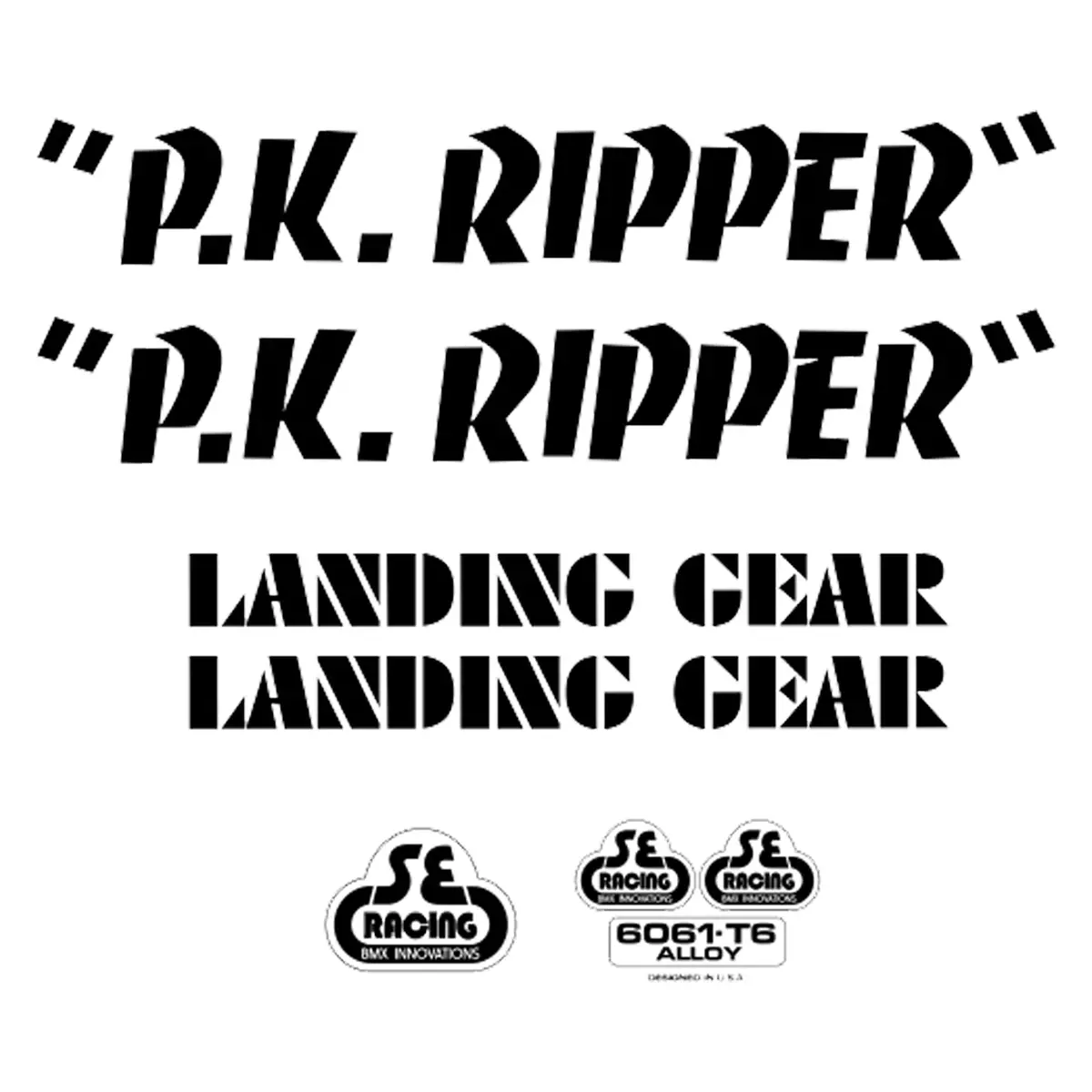 Se Bikes Decals Set: Pk Ripper (Black) 1