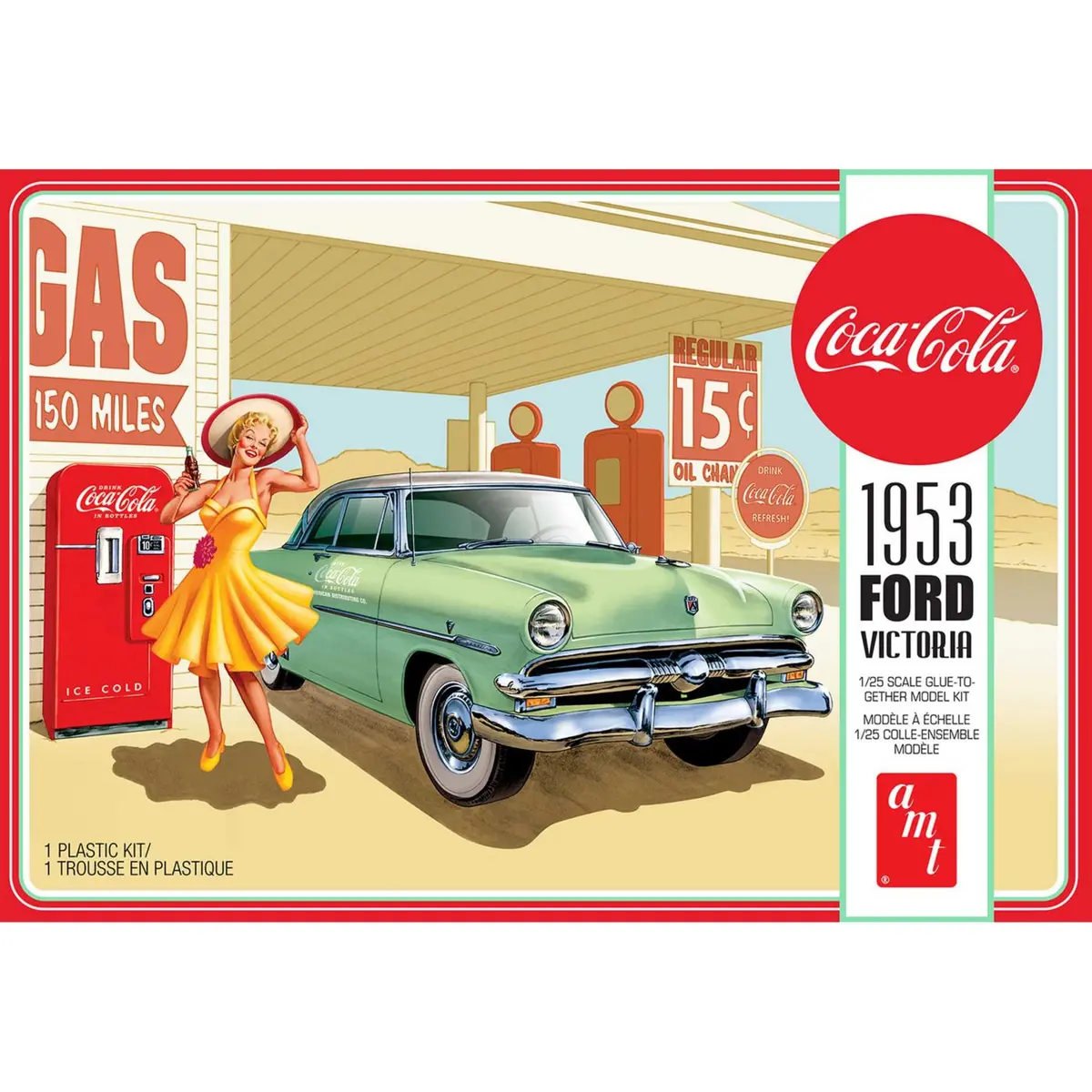 Amt 1/25 1953 Ford Victoria Hardtop Coca-Cola Model Kit 1