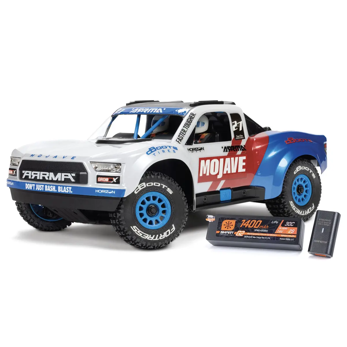 Arrma Mojave Grom Blx 4X4 Rtr Electric Desert Truck (White/Blue) 1