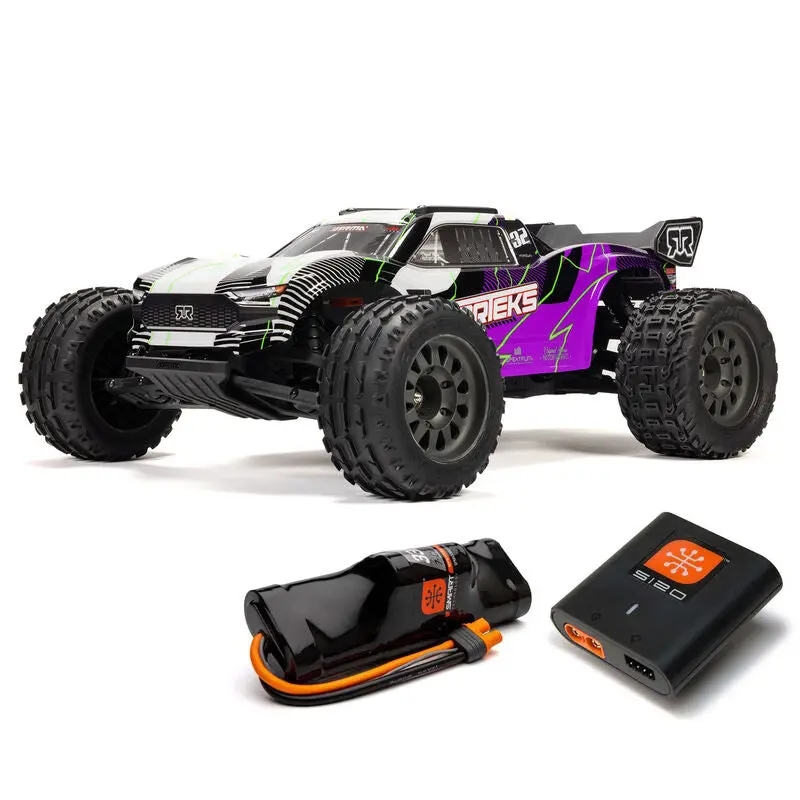 Arrma 1/10 Vorteks 2Wd Mega 550 Brushed Stadium Truck W/Battey/Charger: Rtr (Purple) 1