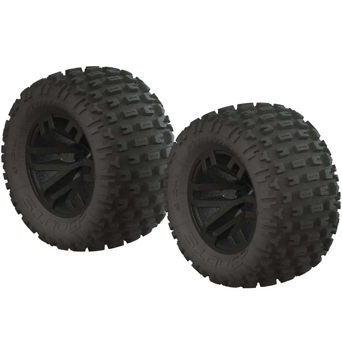 Arrma Dboots Fortress Mt Tire Set Glued: Black (2) 1