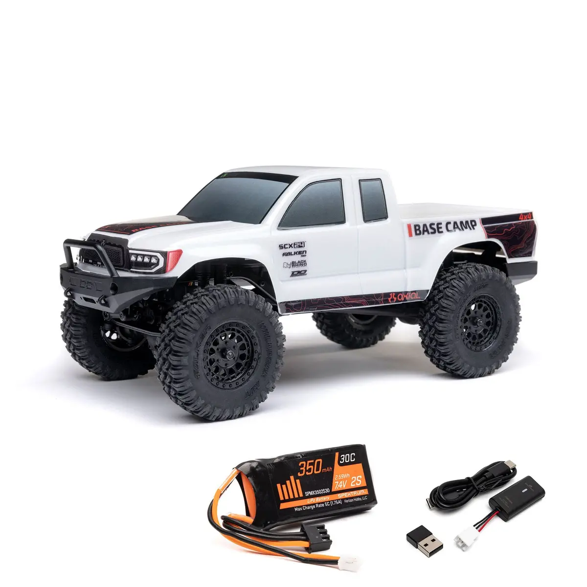 Axial Scx24 Base Camp 4Wd Rtr Micro Crawler: White 1