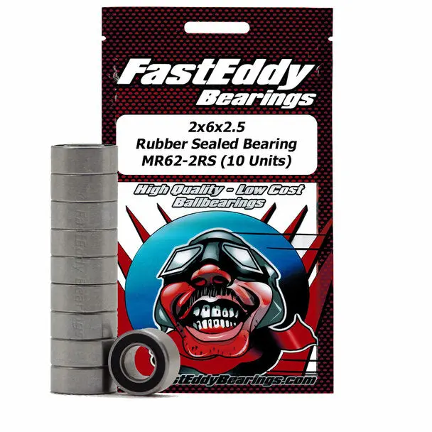 Fast Eddy Rubber Sealed Bearings: Tamiya 620 (2X6x2.5Mm) 1