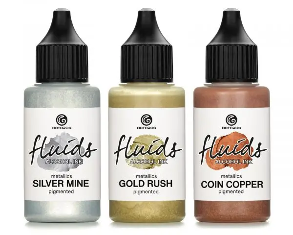 Octopus Fluids Alkoholtinten-Set Metallics Gold Rush Silver Mine Coin Copper 1
