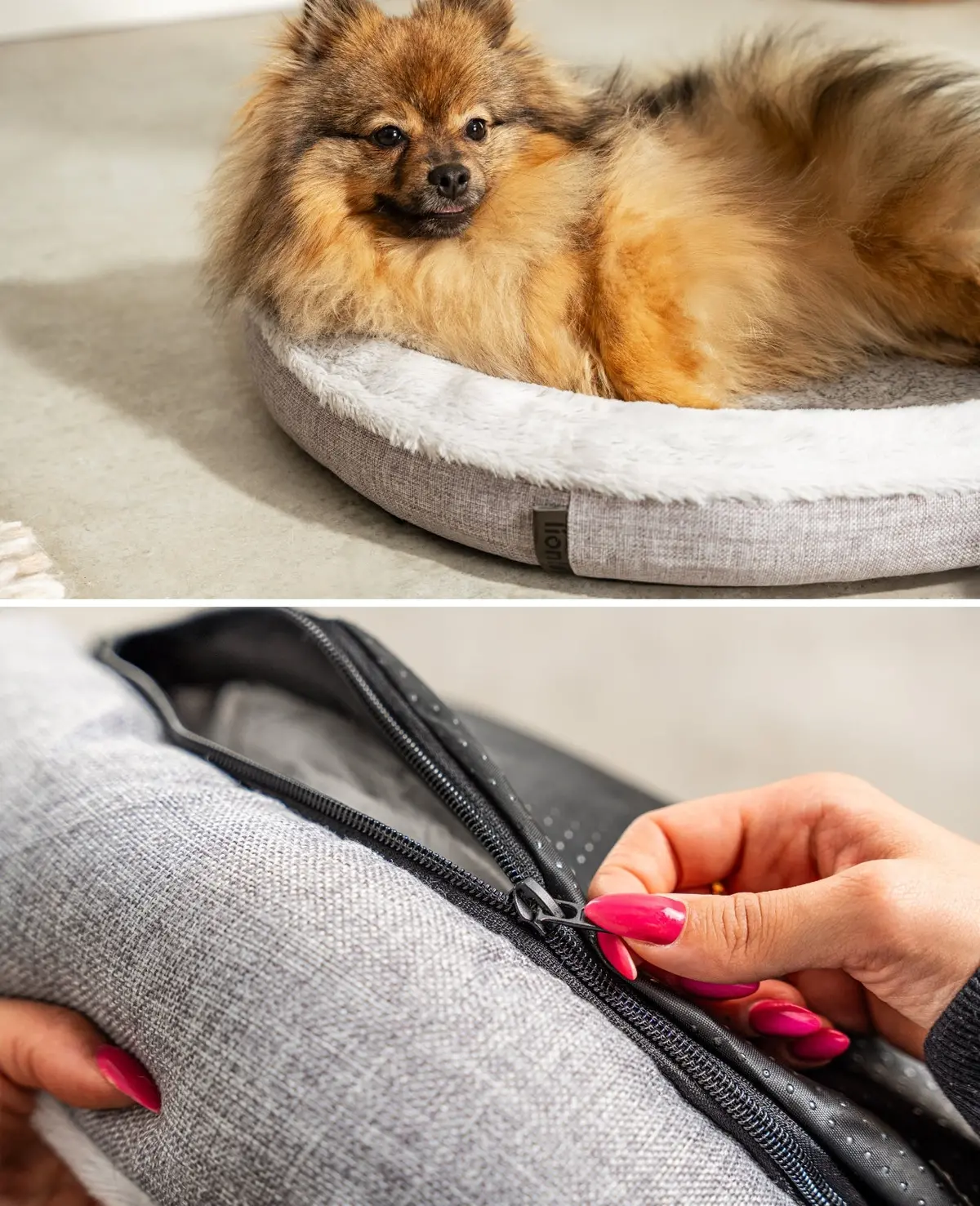 Rundes Heimtierbett, Personalisiert 3