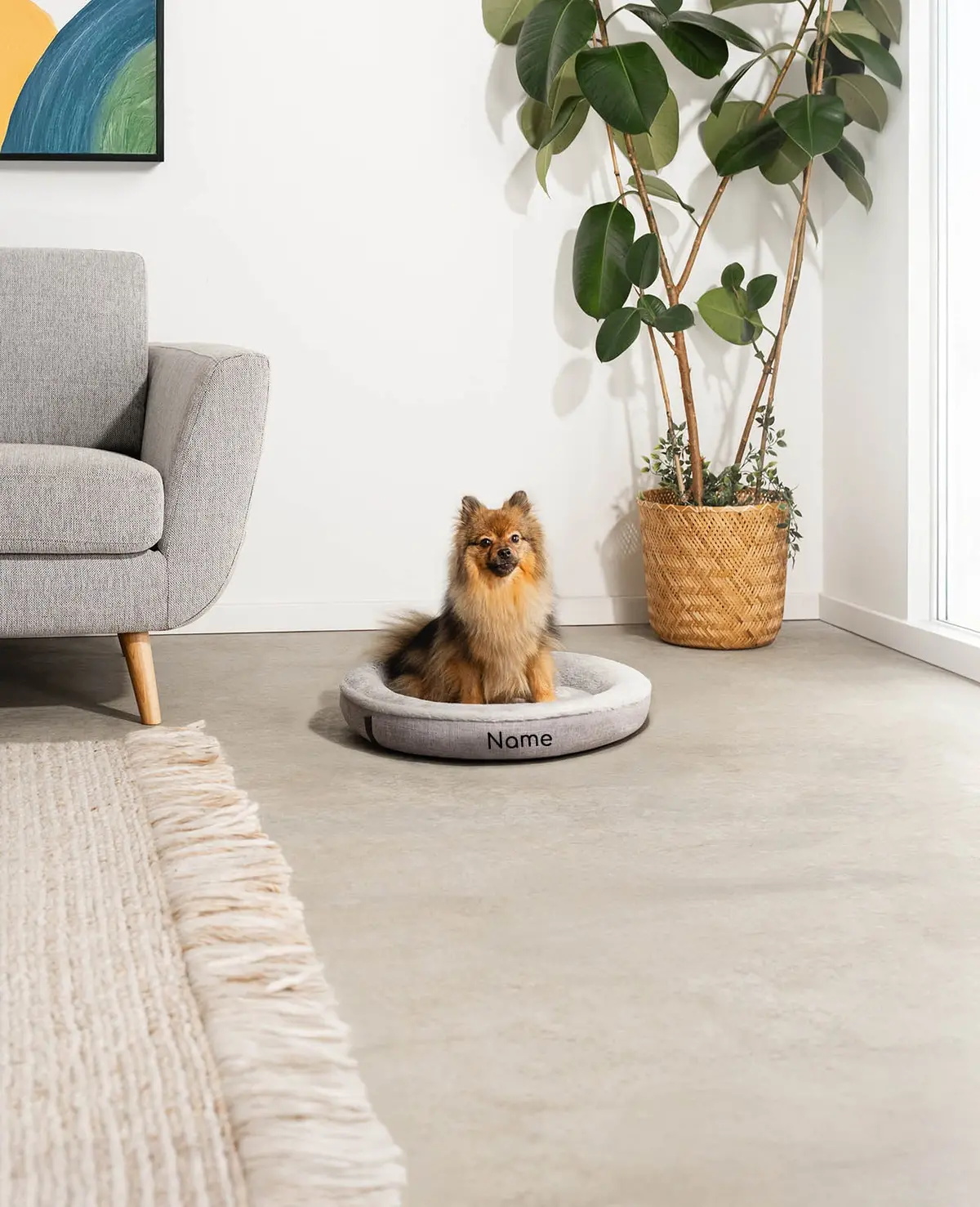 Rundes Heimtierbett, Personalisiert 2