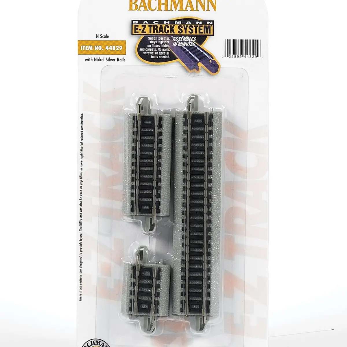 Bachmann N Scale Nickel Silver Assorted Sections Straight Ez Track (6) 1