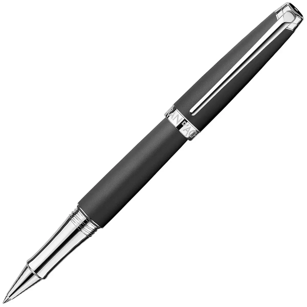 Caran D'ache, Tintenroller Léman, Versilbert/Rhodiniert, Mattschwarz 1