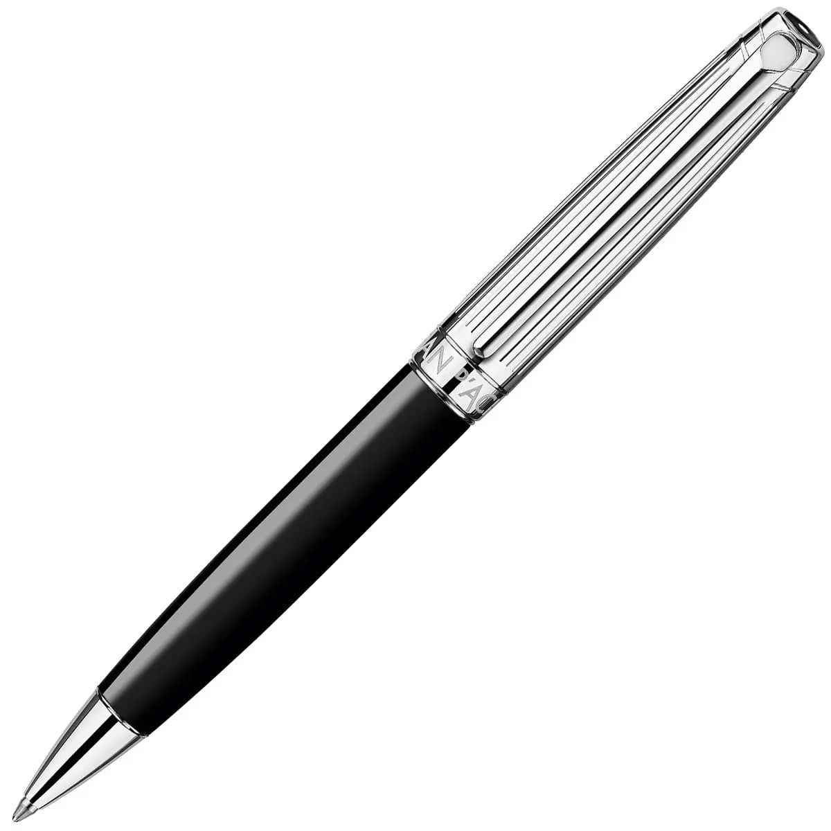 Caran D'ache, Kugelschreiber Léman, Versilbert/Rhodiniert, Schwarz 1