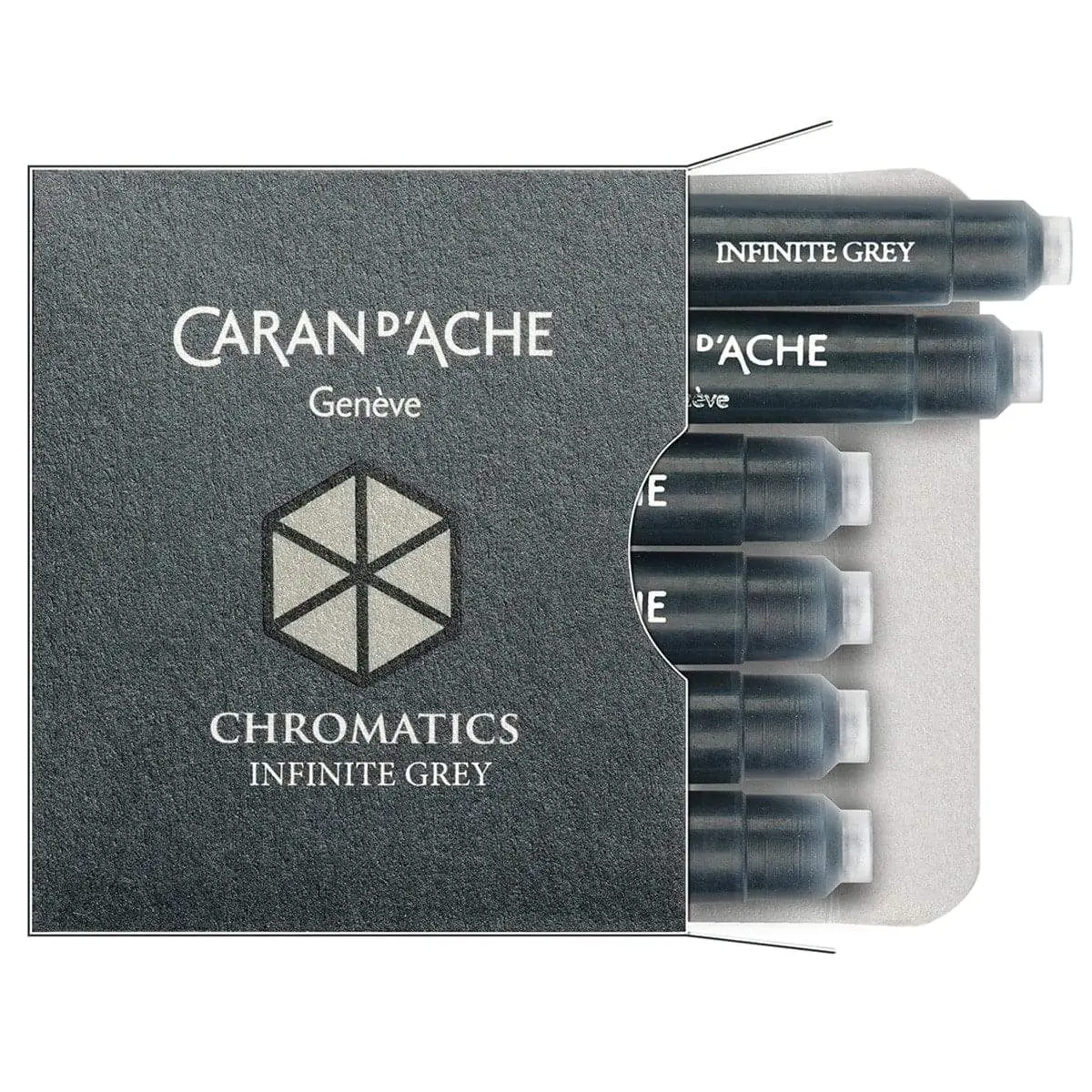 Caran D'ache, Tintenpatrone Chromatics, 6 Stk. Infinite Grey 1