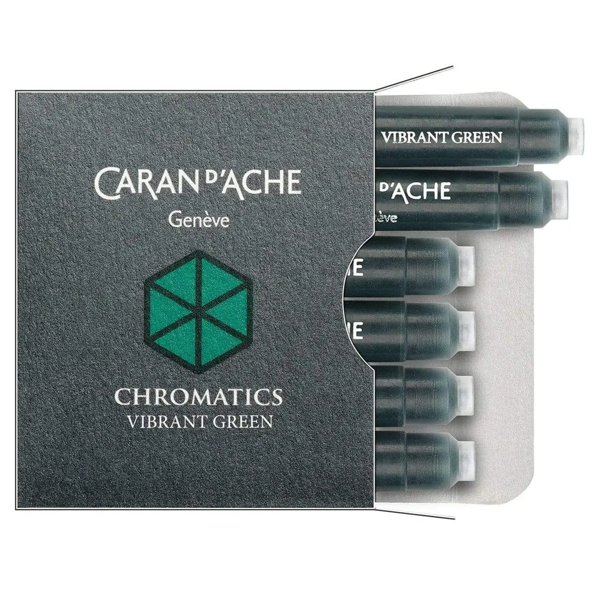Caran D'ache, Tintenpatrone Chromatics, 6 Stk. Vibrant Green 1