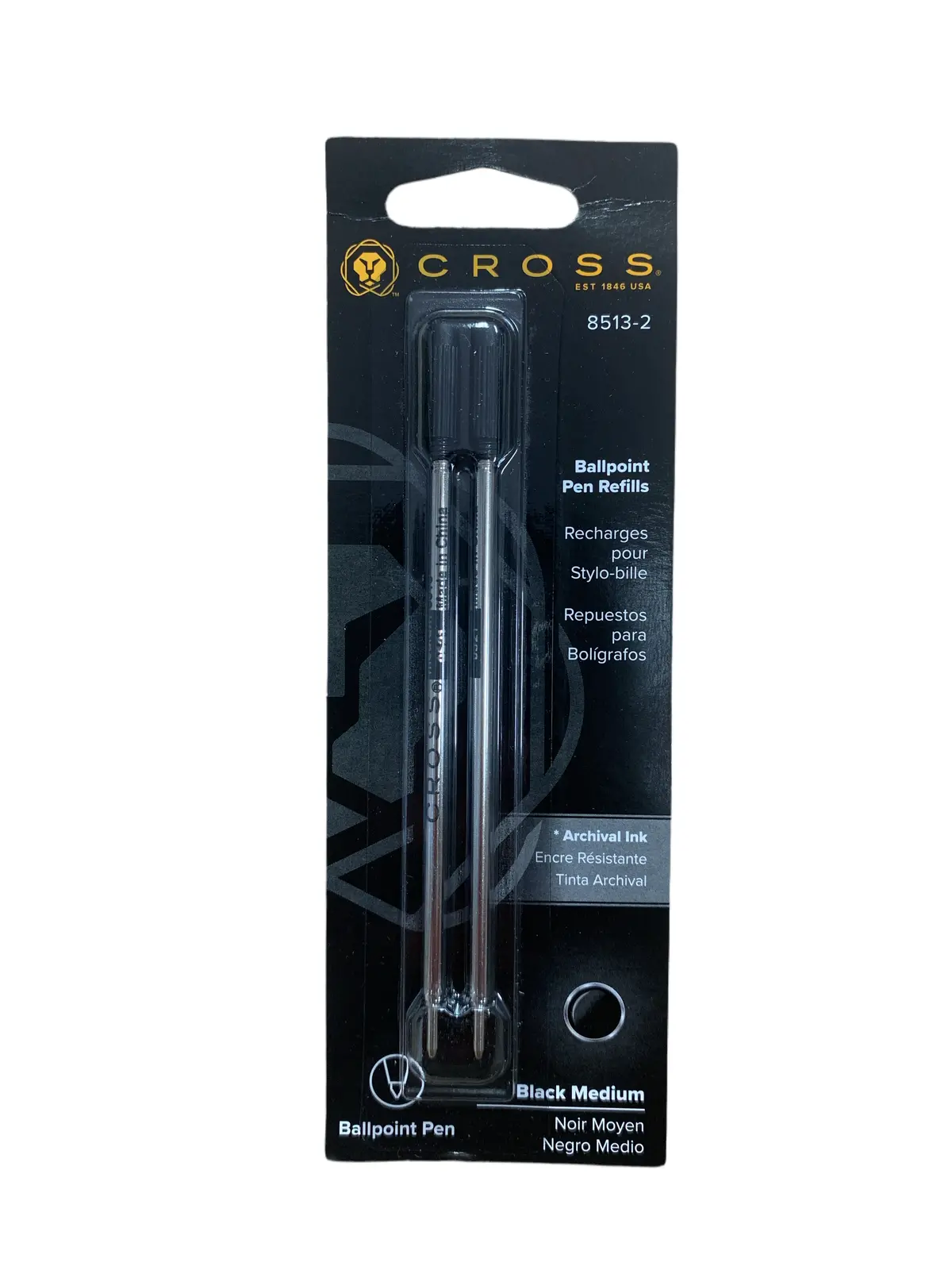 Cross, Kugelschreibermine, 2X Mittel Blister, Schwarz 1
