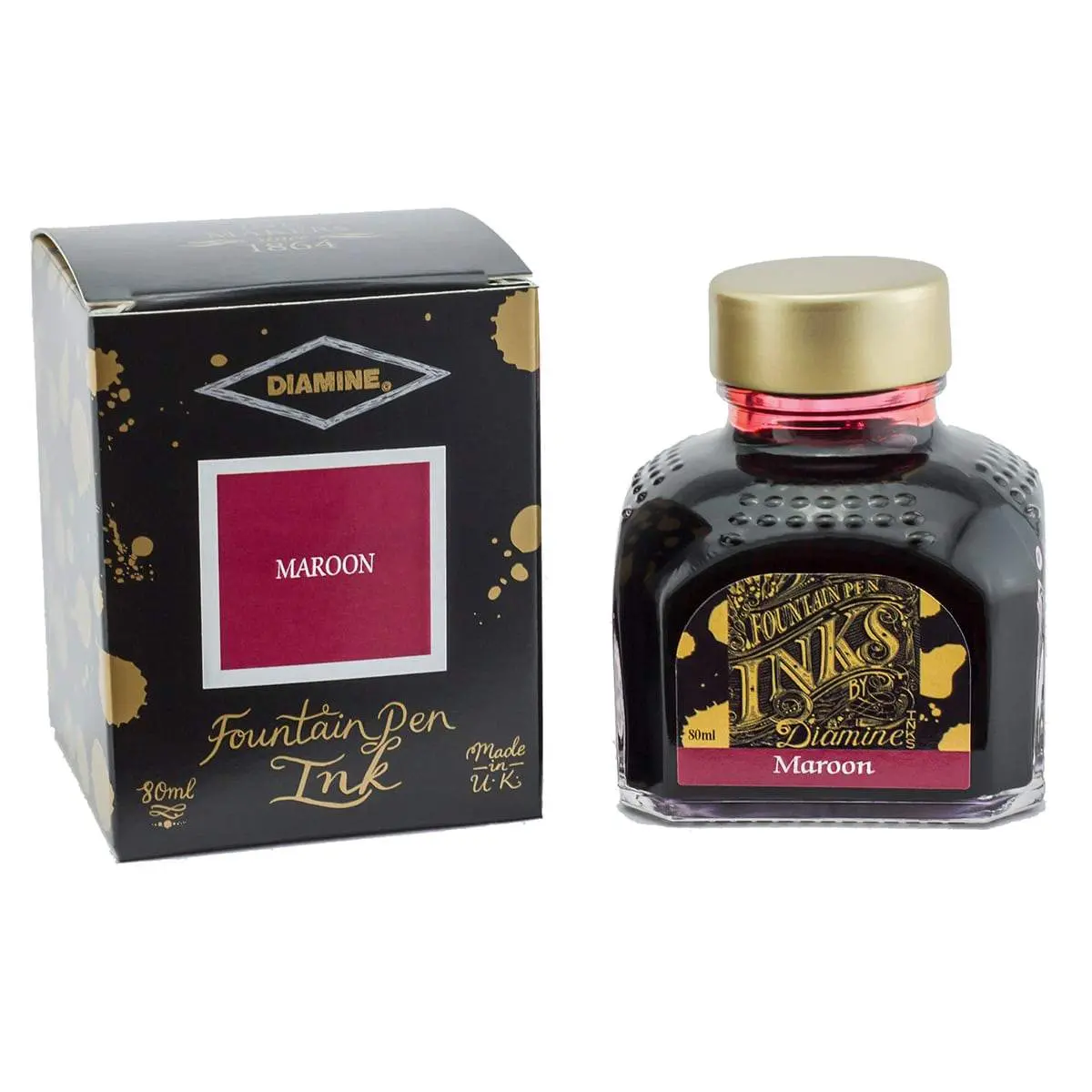 Diamine, Tintenglas Regular, 80 Ml, Maroon 1