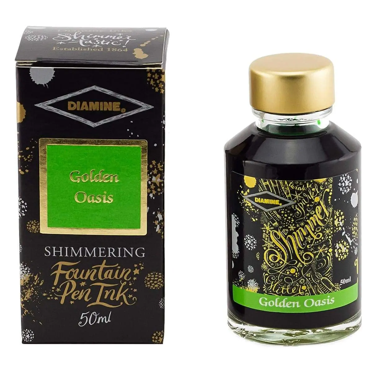 Diamine, Tintenglas Shimmering, 50 Ml, Golden Oasis 1