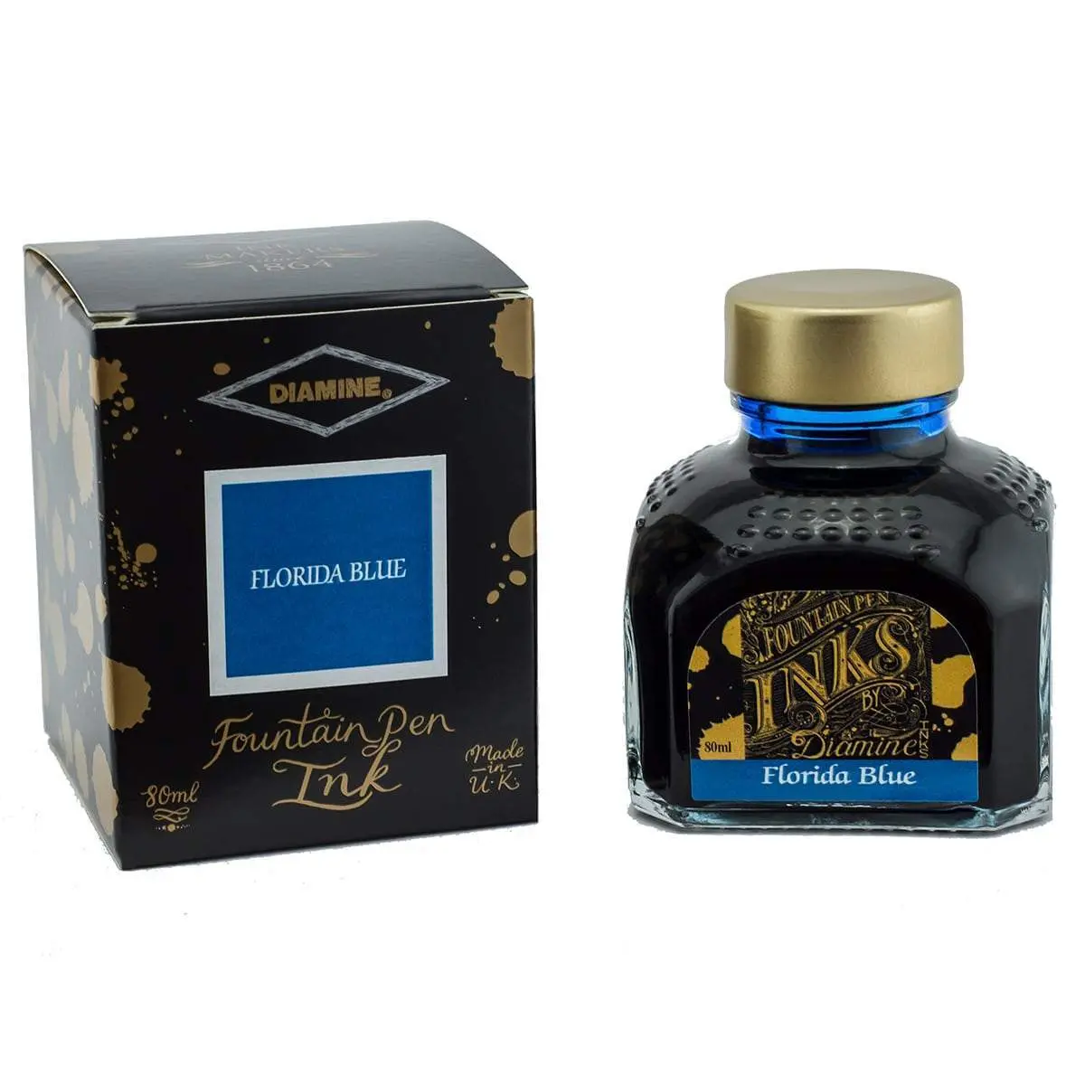 Diamine, Tintenglas Regular, 80 Ml, Florida Blue 1