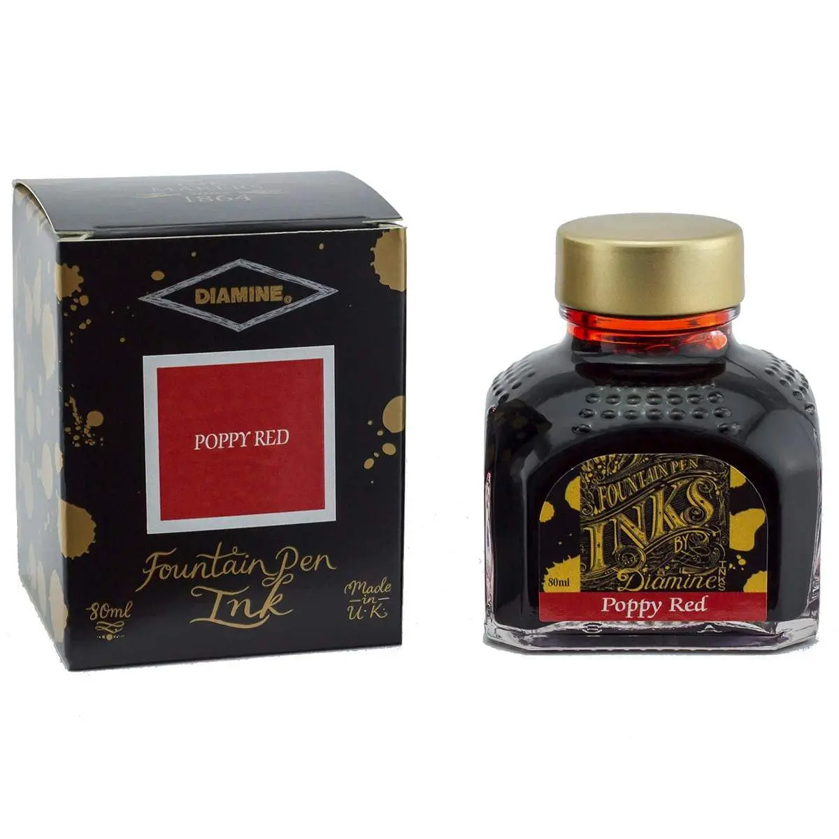 Diamine, Tintenglas Regular, 80 Ml, Poppy Red 1