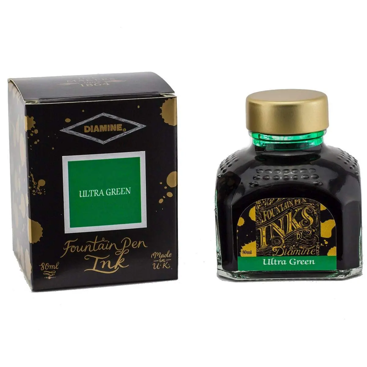 Diamine, Tintenglas Regular, 80 Ml, Ultra Green 1