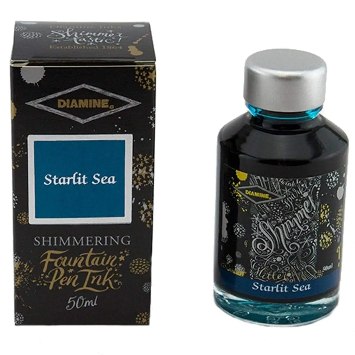 Diamine, Tintenglas Shimmering, 50 Ml, Starlit Sea 1